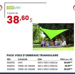 Au Forum du Bâtiment Pack voile d'ombrage triangulaire offre