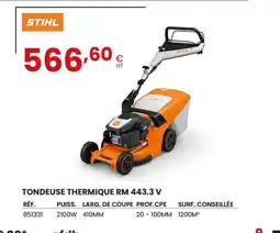 Au Forum du Bâtiment STIHL Tondeuse thermique rm 443.3 v offre