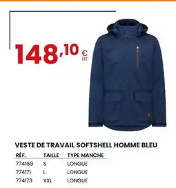 Au Forum du Bâtiment Veste de travail softshell homme bleu offre
