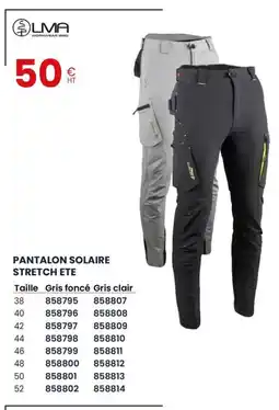 Au Forum du Bâtiment LMA Pantalon solaire stretch ete offre