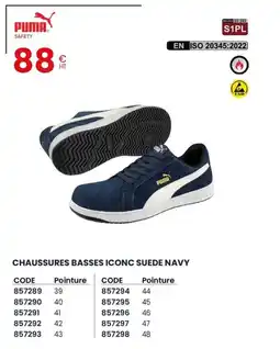 Au Forum du Bâtiment PUMA Chaussures basses iconc suede navy offre