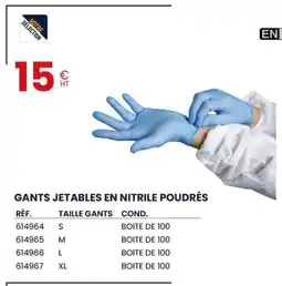 Au Forum du Bâtiment Gants jetables en nitrile poudrés offre