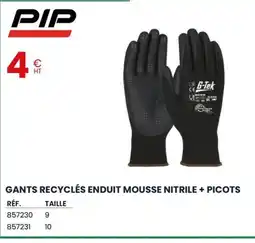 Au Forum du Bâtiment PIP Gants recyclés enduit mousse nitrile + picots offre