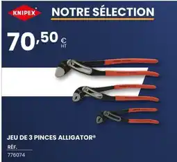 Au Forum du Bâtiment KNIPEX Jeu de 3 pinces alligator offre