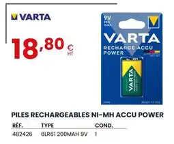 Au Forum du Bâtiment VARTA Piles rechargeables ni-mh accu power offre