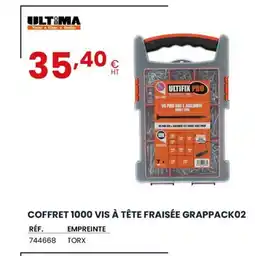 Au Forum du Bâtiment ULTIMA Coffret 1000 vis à tête fraisée grappack02 offre
