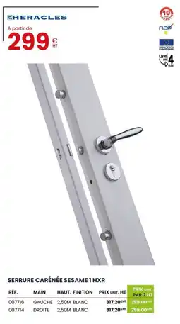 Au Forum du Bâtiment HERACLES Serrure carénée sesame 1 hxr offre