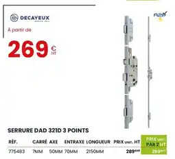 Au Forum du Bâtiment Serrure dad 321d 3 points offre