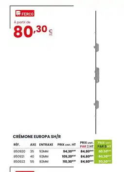 Au Forum du Bâtiment Crémone europa sh/r offre