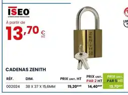 Au Forum du Bâtiment ISEO Cadenas zenith offre