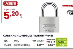 Au Forum du Bâtiment ABUS Cadenas aluminium titalium 64ti offre