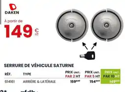 Au Forum du Bâtiment DAKEN Serrure de véhicule saturne offre