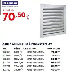 Au Forum du Bâtiment RENSON Grille aluminium à encastrer 411 offre