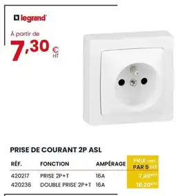 Au Forum du Bâtiment LEGRAND Prise decournat 2p asl offre