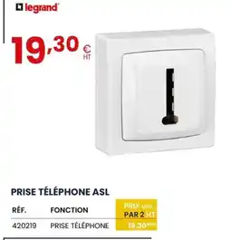 Au Forum du Bâtiment LEGRAND Prise téléphone asl offre