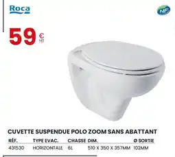 Au Forum du Bâtiment RUCA Cuvette suspendue polo zoom sans abattant offre