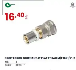 Au Forum du Bâtiment COMISA Droit écrou tournant jt plat et rac m/f 16x1/2'-2 offre