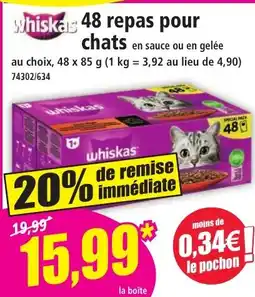 Norma WHISKAS 48 repas pour chats offre