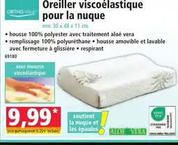 Norma Oreiller viscoélastique pour la nuque offre