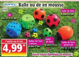 Norma Balle ou dé en mousse offre