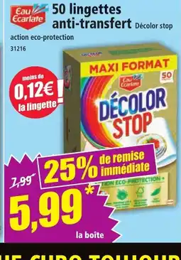 Norma EAU ECARLATE 50 lingettes anti-transfert offre