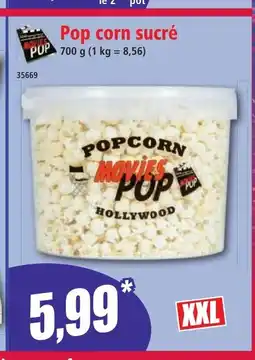 Norma Pop corn sucré offre