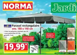 Norma Parasol rectangulaire offre