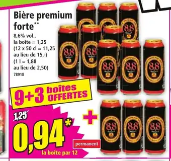 Norma Bière premium forte offre