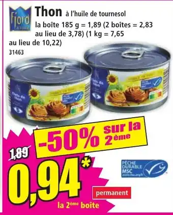 Norma FJORD Thon à l'huile de tournesol offre