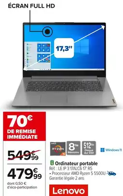 Carrefour LENOVO Ordinateur portable offre