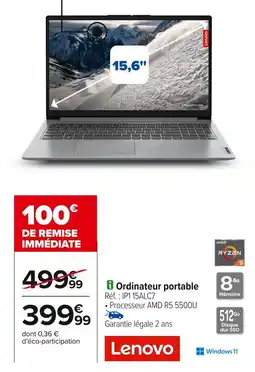 Carrefour LENOVO Ordinateur portable offre