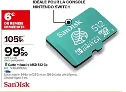 Carrefour SANDISK Carte mémoire MSD 512 Go offre