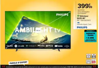 Carrefour PHILIPS Téléviseur QLED 4K offre