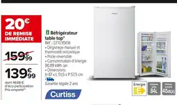 Carrefour CURTISS Réfrigérateur table top offre