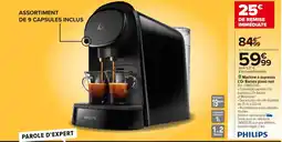 Carrefour PHILIPS Machine à expresso L'Or Barista piano noir offre