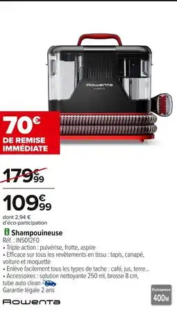 Carrefour ROWENTA Shampouineuse offre