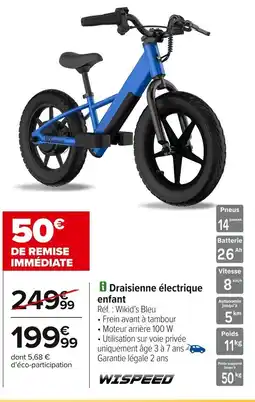 Carrefour WISPEED Draisienne électrique enfant offre