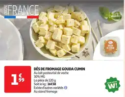 Auchan Dés de fromage gouda cumin offre