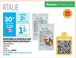 Auchan Mozzarella di bufala aop auchan tavola in italia offre