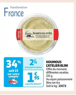 Auchan Houmous l'atelier blini offre