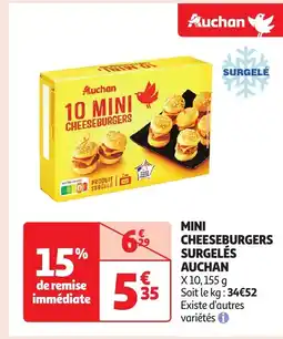 Auchan AUCHAN Mini cheeseburgers surgelés offre