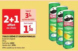 Auchan PRINGLES Tuiles crème et oignon offre