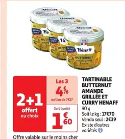 Auchan HENAFF Tartinable butternut amande grillée et curry offre
