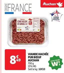 Auchan Viande hachée pur bœuf auchan offre