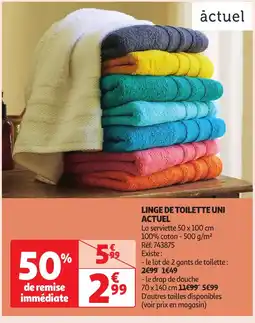 Auchan Linge de toilette uni offre
