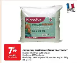 Auchan Oreiller blanrêve différent traitement offre
