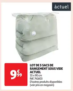 Auchan Lot de 5 sacs de rangement sous vide offre
