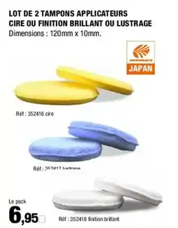 Autobacs Lot de 2 tampons applicateurs cire ou finition brillant ou lustrage offre