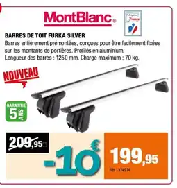 Autobacs MONT BLANC Barres de toit furka silver offre