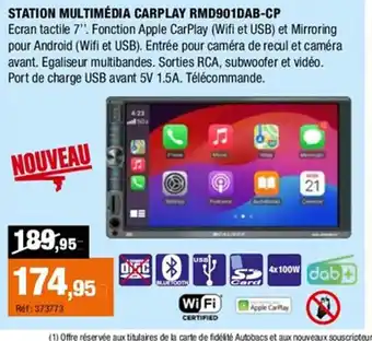 Autobacs Station multimédia carplay rmd901dab-cp offre